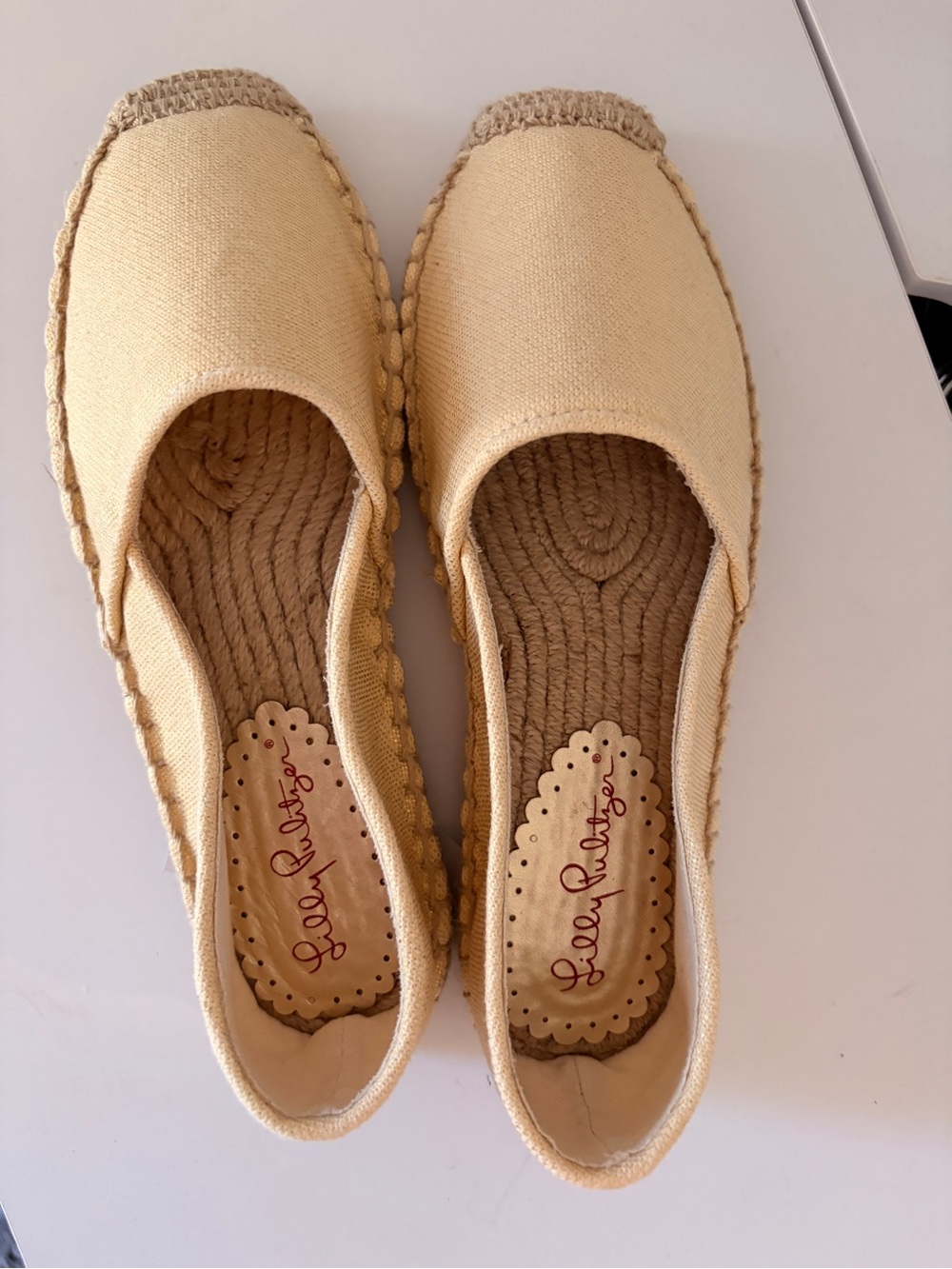 Lilly Pulitzer golden Canvas Espadrille Flats